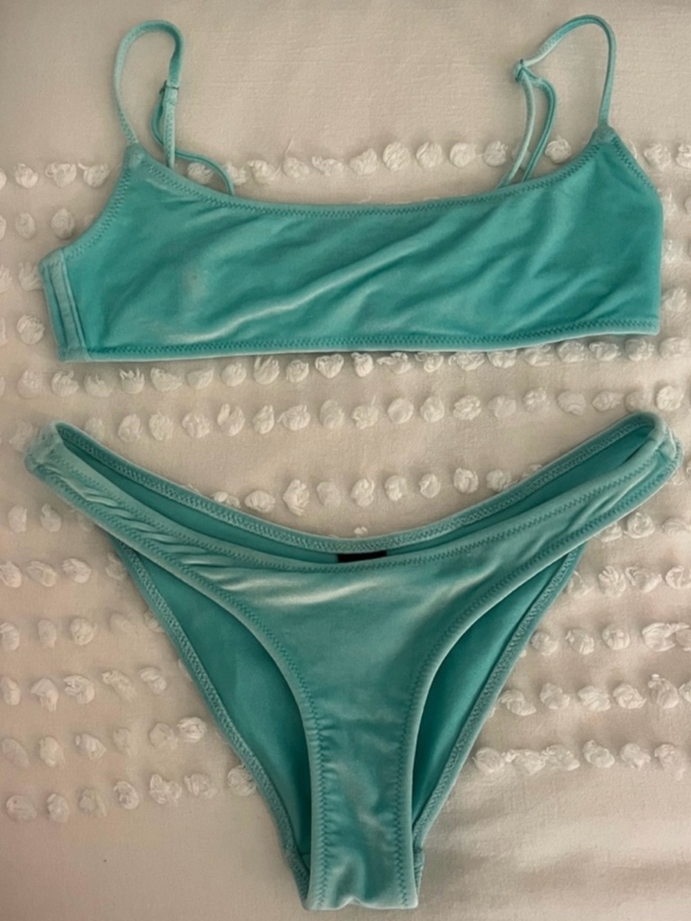 triangl swimwear Aqua Velvet Teal Bikini Top